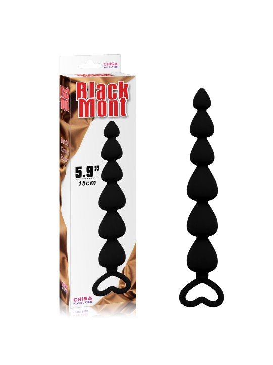 DILDO ANALE CON PERLINE DELL'AMORE "BLACK MONT" - 15 CM