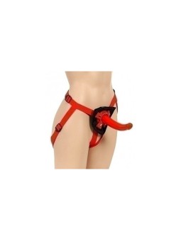 FALLO STRAP-ON "SOPHIA'S RIDER" ROSSO - 18 CM