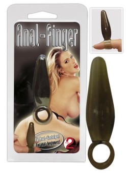 MINI CUNEO ANALE CON ANELLO "ANAL FINGER" NERO - 5 CM