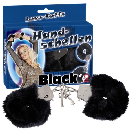 MANETTE IN METALLO RIVESTITE IN PELUCHE LOVE-CUFFS NERO