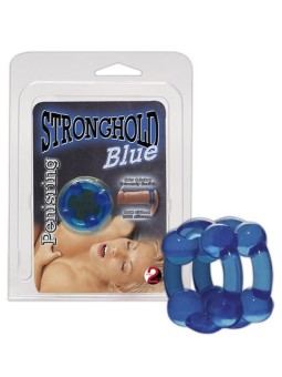 DOPPIO ANELLO FALLICO IN SILICONE \"STRONGHOLD\" BLU