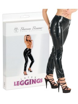 PANTALONI LEGGINGS IN LATEX NERO