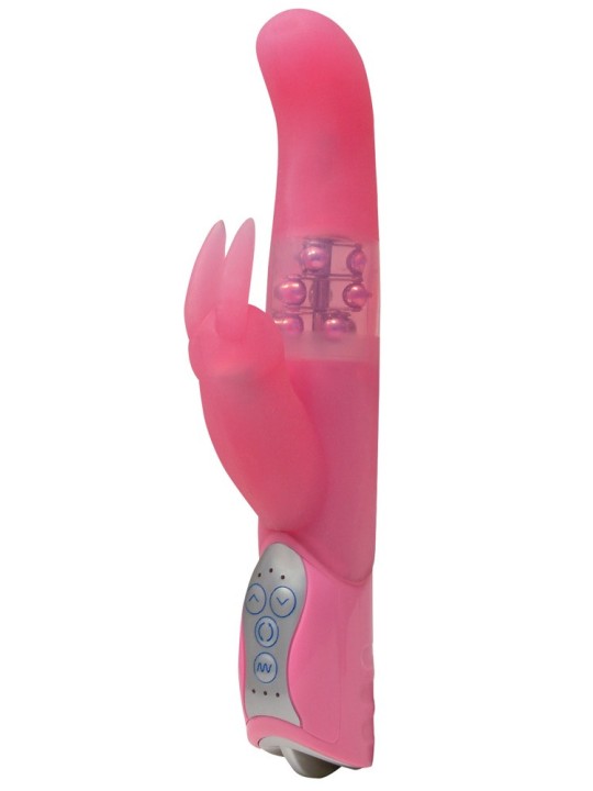 VIBRATORE E STIMOLATORE CLITORIDEO "BUNNY PEARL" ROSA