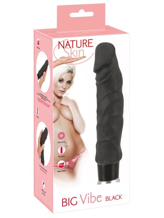 VIBRATORE REALISTICO NATURE SKIN BIG VIBE BLACK