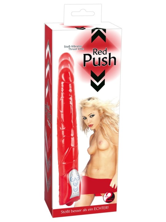 VIBRATORE REALISTICO CON SPINTA "PUSH IT" ROSSO