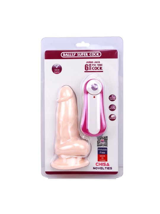 VIBRATORE REALISTICO CON VENTOSA \"JUMBO JACK\" CARNE - 15 CM