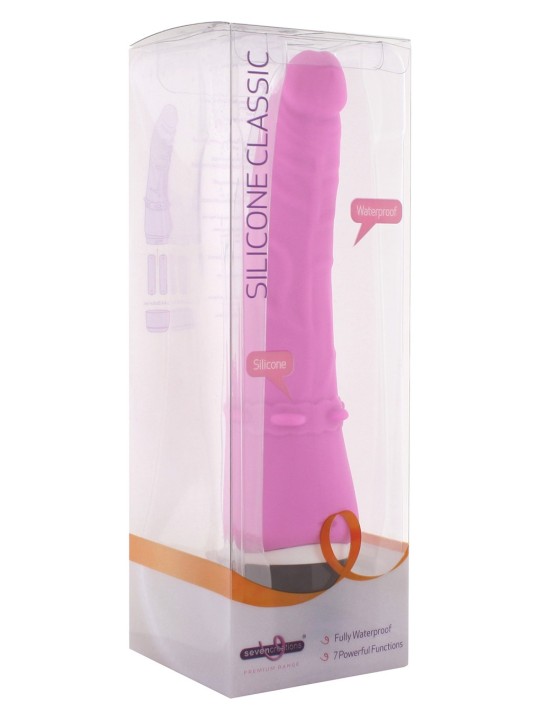 VIBRATORE REALISTICO CURVO "CLASSIC SMOOTH" ROSA - 21 CM