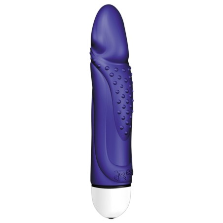 VIBRATORE CON RILIEVI STIMOLANTI KING ROCKY COMFORT BLU - 18 CM