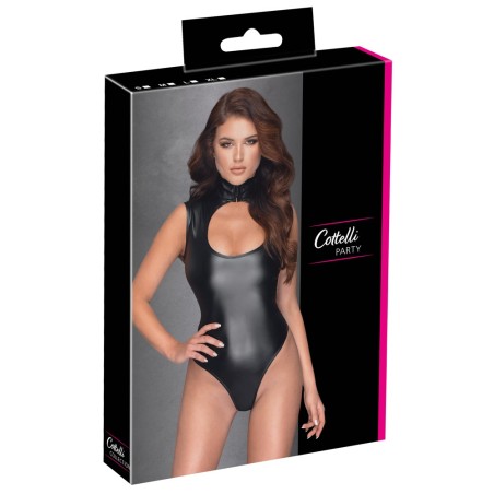 Cottelli Collection Party Sexy Body Elastico da Donna Nero Aperto Senza Maniche