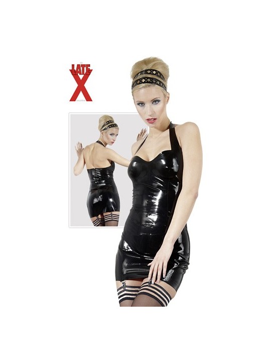 MINI ABITO IN LATEX NERO CON CHIUSURA ZIP