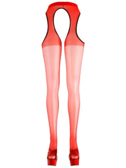 CALZE E REGGICALZE ROSSO CON APERTURE "SEX TIGHTS"