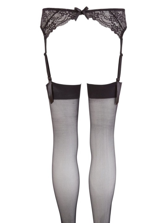 COLLANT SEXY CON REGGICALZE IN PIZZO "COTTELLI LEGWEAR" - COLORE NERO