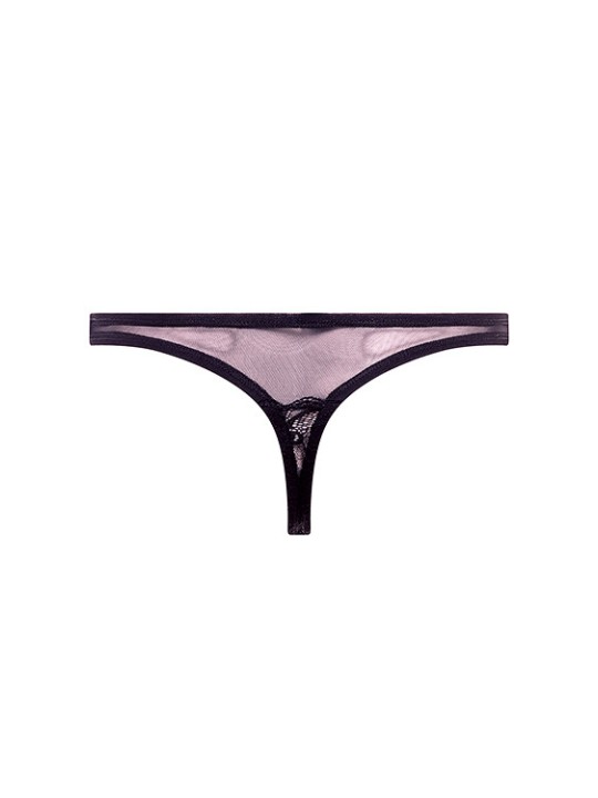 TANGA BARELY BARE " MESH & LACE " - COLORE NERO - TAGLIA UNICA