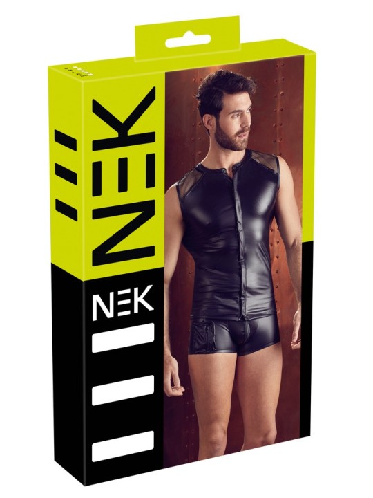 T-SHIRT UOMO STRETCHY DESIGN SLIM "NEK" COLORE NERO