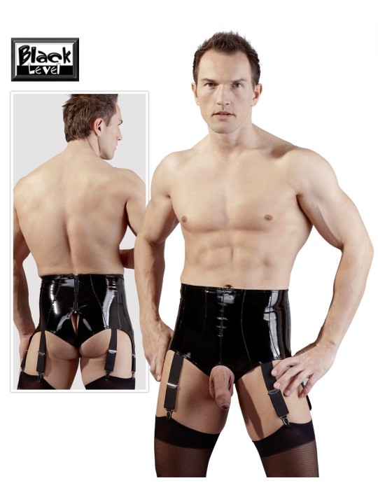 BOXER UOMO VITA ALTA IN LATEX CON APERTURA E REGGICALZE