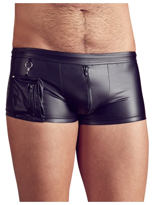 BOXER UOMO ELASTICIZZATI CON ZIP E TASCA "NEK" COLORE NERO