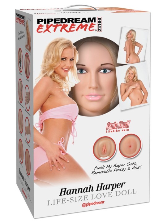 BAMBOLA GONFIABILE REALISTICA PIPEDREAM "HANNAH HARPER" - LIFE SIZE - 3D