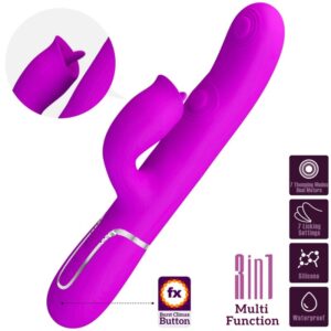 PRETTY LOVE - VIBRATORE CONIGLIO CON LICING FUCSIA - immagine 3