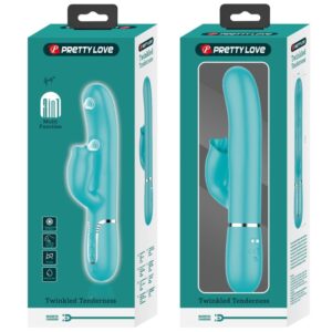 PRETTY LOVE - VIBRATORE CONIGLIO CON LECCATURA VERDE ACQUA - immagine 4