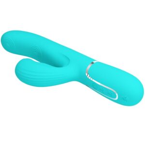 PRETTY LOVE - VIBRATORE MULTIFUNZIONE PERLITA 3 IN 1 G-SPOT VERDE ACQUA - immagine 5