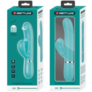 PRETTY LOVE - VIBRATORE MULTIFUNZIONE PERLITA 3 IN 1 G-SPOT VERDE ACQUA - immagine 11