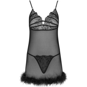 LIVCO CORSETTI FASHION - ZERUNAM SET BABYDOLL + TANGA NEGRO - immagine 3