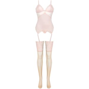 LIVCO CORSETTI FASHION - PERSINNE PEACH SET CORSET + PANTY + MEDIAS - immagine 3