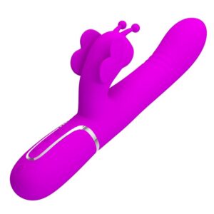 PRETTY LOVE - VIBRATORE MULTIFUNZIONE RABBIT 4 IN 1 FARFALLA FUCSIA - immagine 3