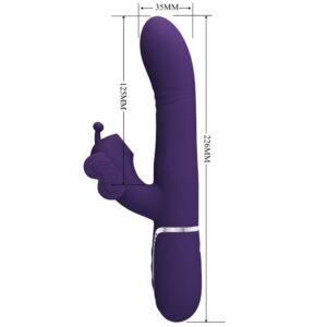 PRETTY LOVE - VIBRATORE MULTIFUNZIONE RABBIT 4 IN 1 FARFALLA VIOLA - immagine 7