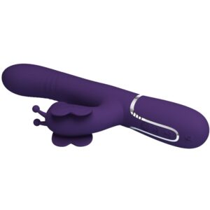 PRETTY LOVE - VIBRATORE MULTIFUNZIONE RABBIT 4 IN 1 FARFALLA VIOLA - immagine 6