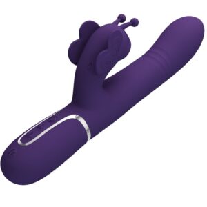 PRETTY LOVE - VIBRATORE MULTIFUNZIONE RABBIT 4 IN 1 FARFALLA VIOLA - immagine 3