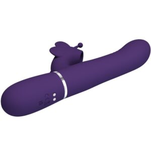 PRETTY LOVE - VIBRATORE MULTIFUNZIONE RABBIT 4 IN 1 FARFALLA VIOLA - immagine 4