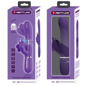 PRETTY LOVE - VIBRATORE MULTIFUNZIONE RABBIT 4 IN 1 FARFALLA VIOLA - immagine 11