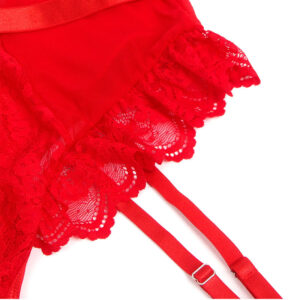 SUBBLIME - TEDDY CON LIGA DETALLE ENCAJE Y TIRAS ROJO S/M - immagine 10