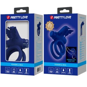 PRETTY LOVE - JAMELE DOPPIO ANELLO CON VIBRAZIONE E STIMOLATORE FARFALLA BLU - immagine 10