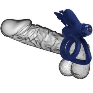 PRETTY LOVE - JAMELE DOPPIO ANELLO CON VIBRAZIONE E STIMOLATORE FARFALLA BLU - immagine 6