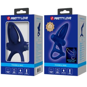 PRETTY LOVE - MAT DOPPIO ANELLO CON VIBRAZIONE E STIMOLATORE BLU - immagine 10