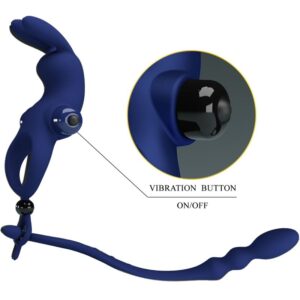 PRETTY LOVE - AYAD ANELLO VIBRATORE RABBIT CON SPINA BLU - immagine 10