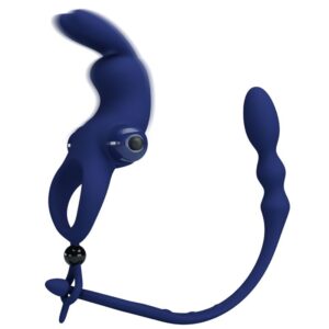 PRETTY LOVE - AYAD ANELLO VIBRATORE RABBIT CON SPINA BLU - immagine 3
