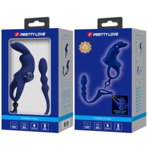 PRETTY LOVE - AYAD ANELLO VIBRATORE RABBIT CON SPINA BLU - immagine 11