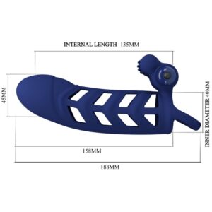 PRETTY LOVE - ALTAF ANELLO VIBRATORE CON GUAINA IN SILICONE BLU - immagine 7