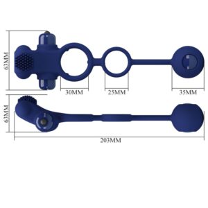 PRETTY LOVE - REMINGTON DOPPIO ANELLO VIBRANTE CON SPINA BLU - immagine 6