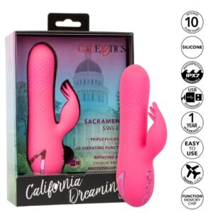 CALEXOTICS - SACRAMENTO SWEETIE VIBRATORE RABBIT PINK BY CALIFORNIA DREAMING - immagine 9