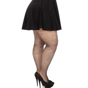 LEG AVENUE - MEDIAS REJILLA CRISTALIZADA NEGRO PLUS SIZE - immagine 3