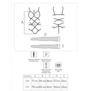 LIVCO CORSETTI FASHION - THIARA LC 20213 SET BODY + MEDIAS NEGRO S/M - immagine 8