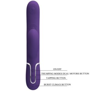 PRETTY LOVE - PERLITA VIBRATORE G-SPOT 3 IN 1 MULTIFUNZIONE VIOLA - immagine 9