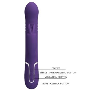 PRETTY LOVE - COALE VIBRATORE CONIGLIO CARBONE 4 EN 1 VIOLA - immagine 8