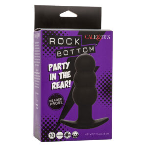 CALEXOTICS - ROCK BOTTOM PERLINE TAPPO ANALE 10 VIBRAZIONI SILICONE NERO - immagine 10