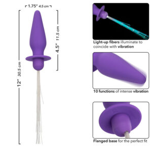 CALEXOTICS - SOUTHERN LIGHTS LIGHT UP PLUG ANALE 10 VIBRAZIONI SILICONE VIOLA - immagine 6