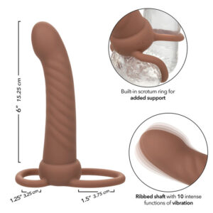 CALEXOTICS - MAXX RIBBED DUAL PENETRATOR 10 VIBRAZIONI MARRONE - immagine 8